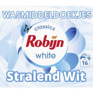 Robijn Wasmiddel doekjes wit  wascapsules witte was – 16 wasbeurten