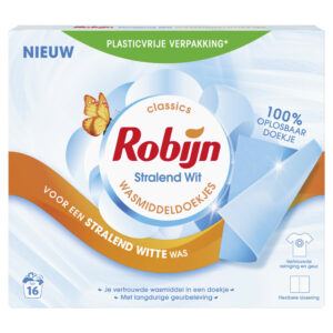 Robijn Wasmiddel doekjes wit  wascapsules witte was – 16 wasbeurten