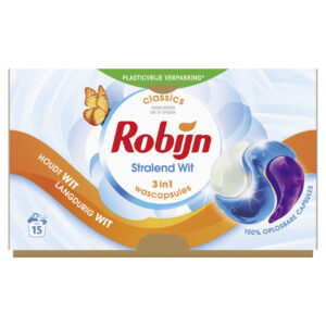 Robijn Stralend wit  wascapsules witte was – 15 wasbeurten