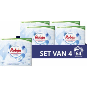 Robijn Wasmiddel doekjes wit  wascapsules witte was – 64 wasbeurten