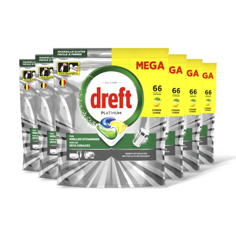 Dreft Platinum Originial vaatwastabletten  – 6 wasbeurten