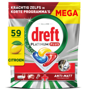 Dreft Platinum Plus Plus & Citroen vaatwastabletten  – 236 wasbeurten