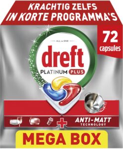 Dreft Platinum Plus Plus & Citroen vaatwastabletten  – 72 wasbeurten
