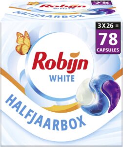 Robijn Stralend wit  wascapsules witte was – 78 wasbeurten
