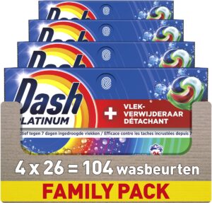 Dash  wascapsules gekleurde was – 104 wasbeurten