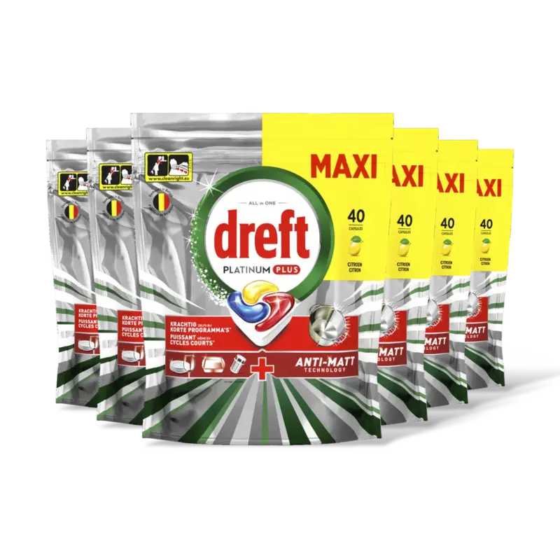 Dreft Platinum Citroen vaatwastabletten  – 6 wasbeurten