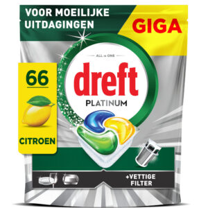 Dreft Platinum Citroen vaatwastabletten  – 66 wasbeurten