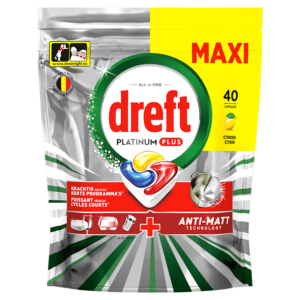 Dreft Platinum Plus Plus & Citroen vaatwastabletten  – 40 wasbeurten
