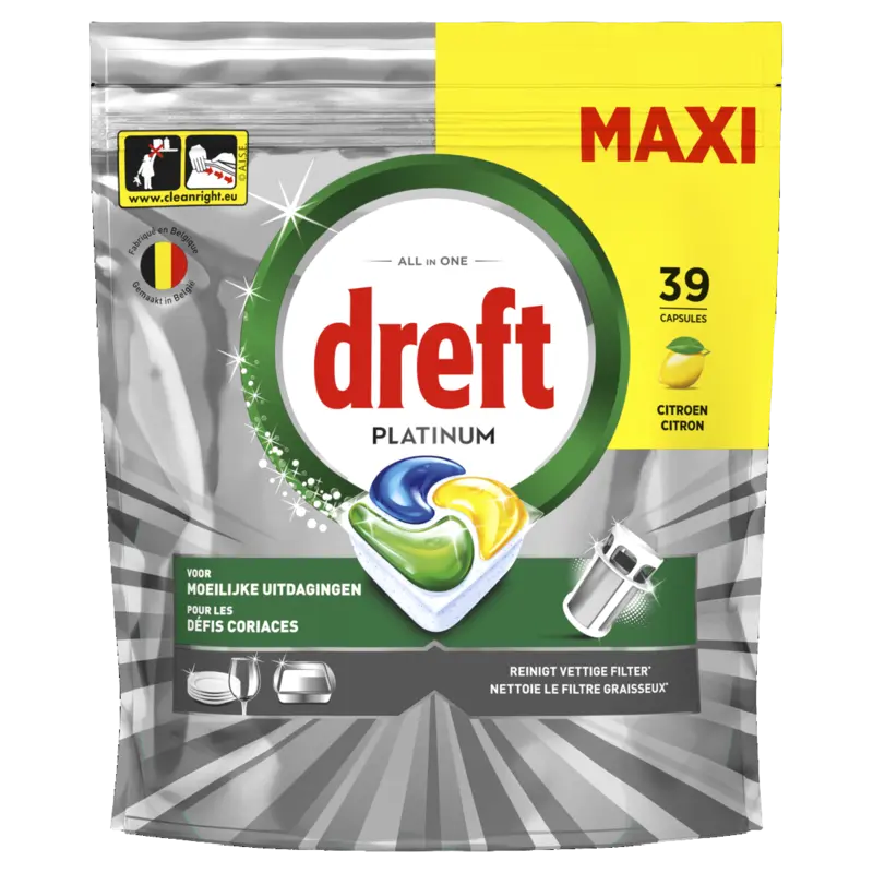 Dreft Platinum Regular vaatwastabletten  – 39 wasbeurten