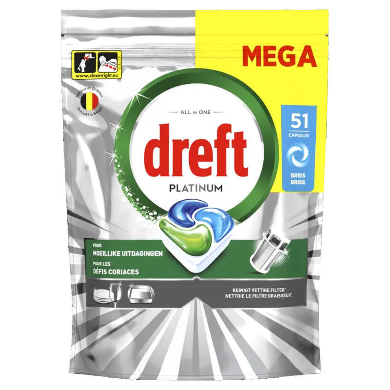 Dreft Platinum  vaatwastabletten  – 51 wasbeurten
