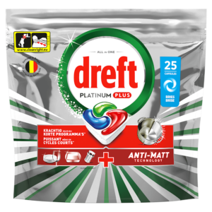Dreft Plus vaatwastabletten  – 25 wasbeurten