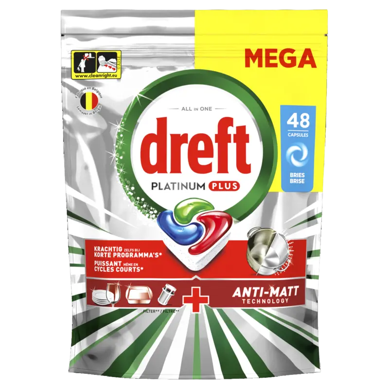 Dreft Plus vaatwastabletten  – 48 wasbeurten