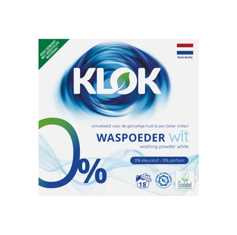 Klok  waspoeder witte was – 18 wasbeurten