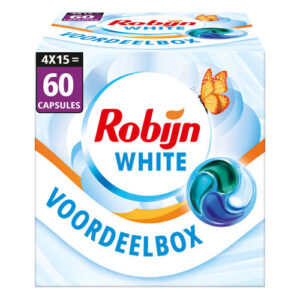 Robijn Stralend wit  wascapsules witte was – 60 wasbeurten