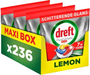 Dreft Platinum Plus Plus & Citroen vaatwastabletten  – 236 wasbeurten
