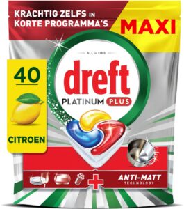 Dreft Platinum Plus Plus & Citroen vaatwastabletten  – 40 wasbeurten
