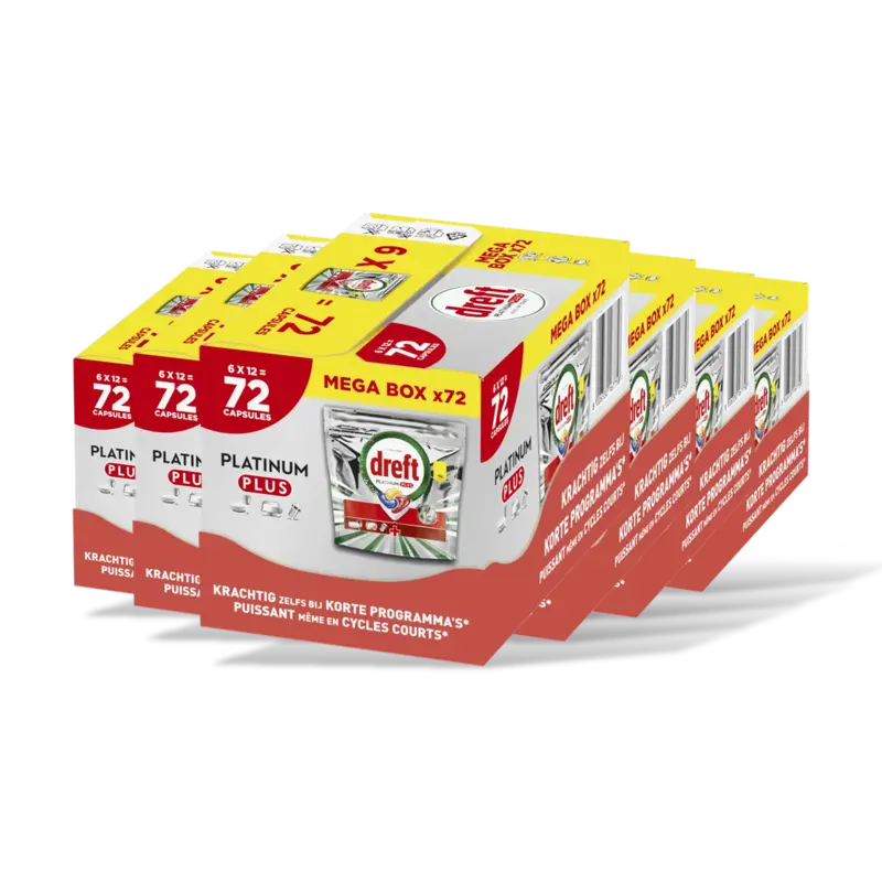 Dreft Platinum Plus Plus vaatwastabletten  – 6 wasbeurten