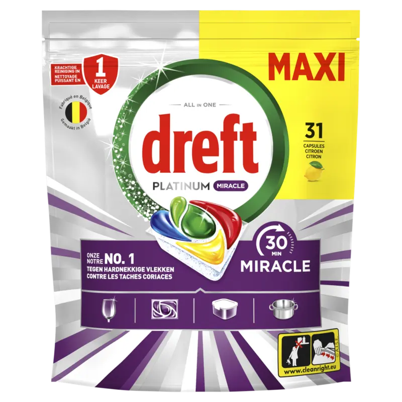 Dreft Platinum  vaatwastabletten  – 31 wasbeurten