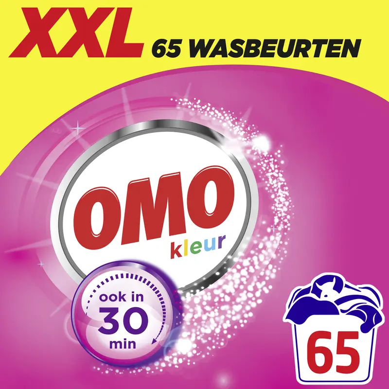 Omo  waspoeder gekleurde was – 65 wasbeurten