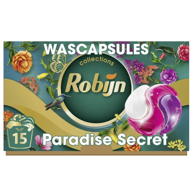 Robijn Paradise Secret  wascapsules gekleurde was – 15 wasbeurten