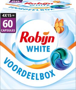 Robijn Stralend wit  wascapsules witte was – 60 wasbeurten