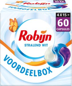 Robijn Stralend wit  wascapsules witte was – 60 wasbeurten