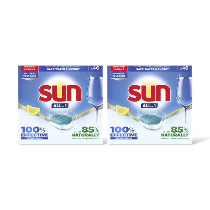 Sun All in 1  vaatwastabletten  – 2 wasbeurten