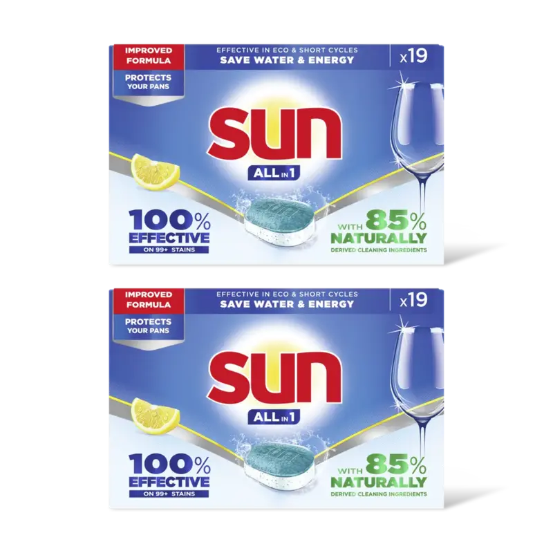Sun All in 1  vaatwastabletten  – 2 wasbeurten