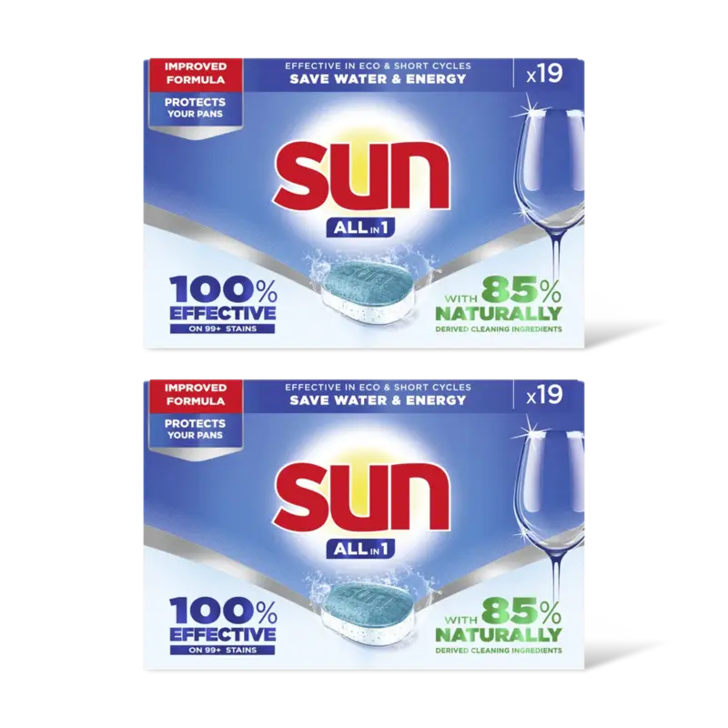 Sun All in 1  vaatwastabletten  – 2 wasbeurten