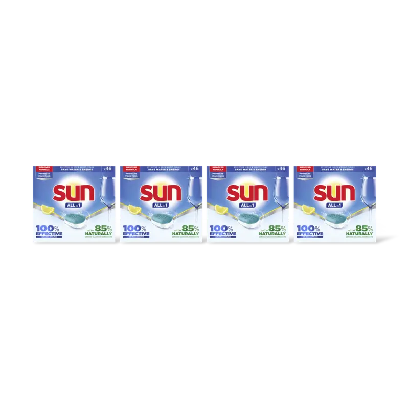 Sun All in 1  vaatwastabletten  – 4 wasbeurten
