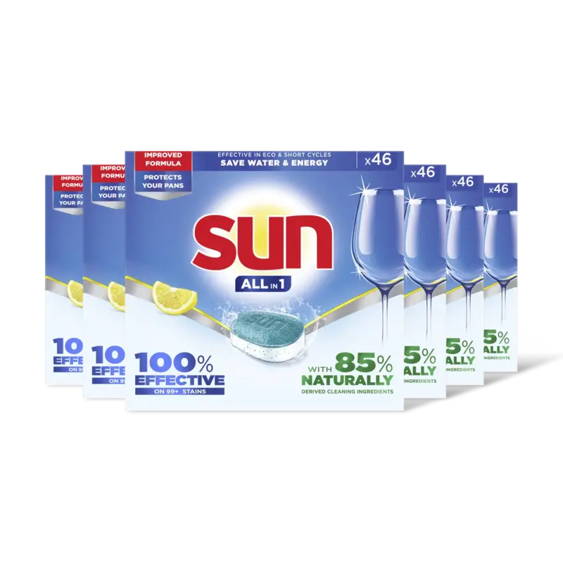 Sun All in 1  vaatwastabletten  – 6 wasbeurten