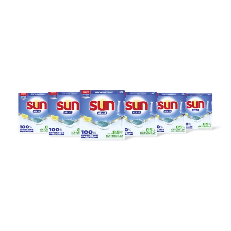 Sun All in 1  vaatwastabletten  – 6 wasbeurten